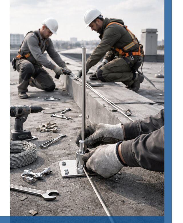 Монтаж молниезащиты на кровле в Дедовске цена от 27488 р. | ВЫСОТНИК-Ддв