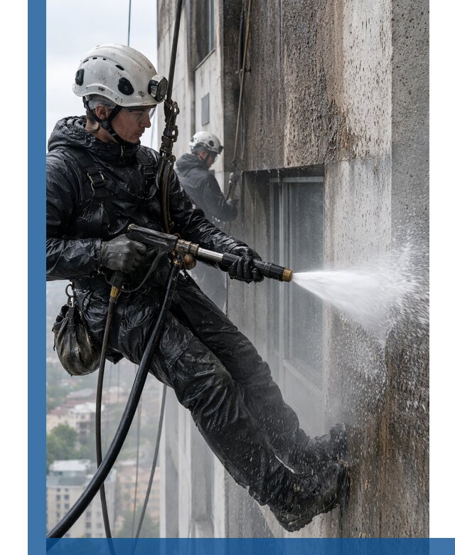 Гидроструйная очистка фасадов и конструкций в Дедовске