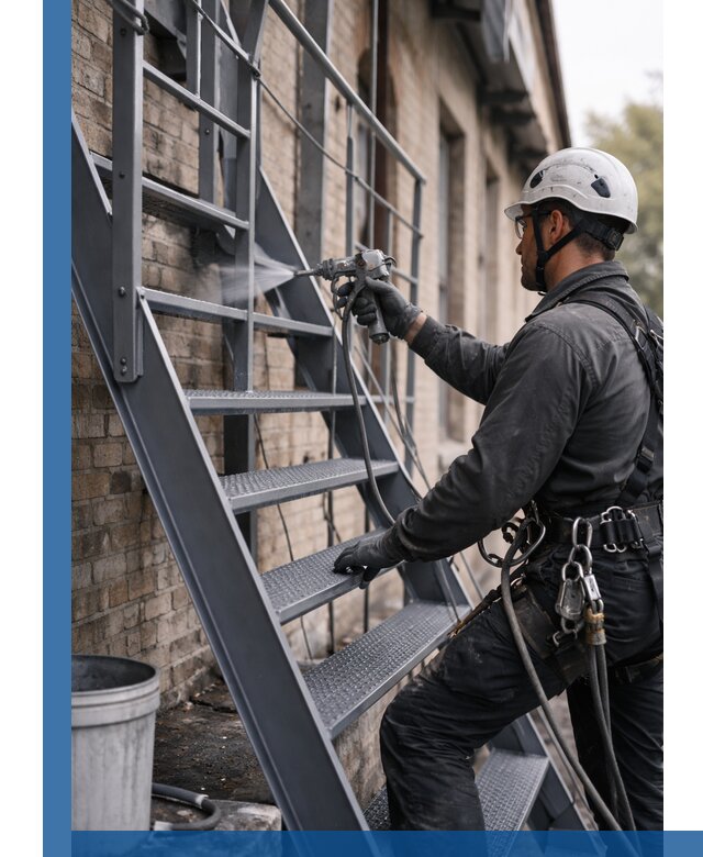 Покраска и антикоррозионная защита пожарных лестниц в Дедовске