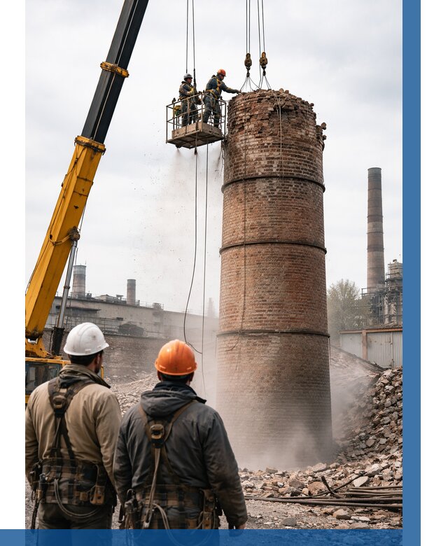 Демонтаж дымовой трубы в Дедовске от 98955 р. | ВЫСОТНИК-Ддв, смета