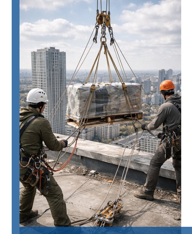 Подъем и монтаж крупногабаритных грузов на крышу в Дедовске
