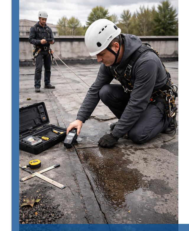 Обследование кровли на протечки и выявление дефектов в Дедовске