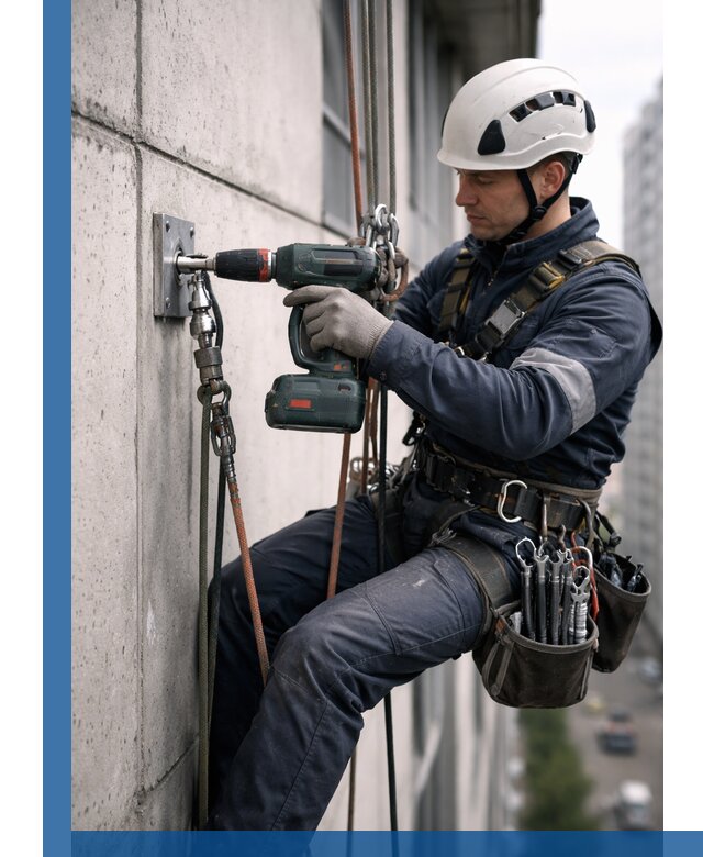 Установка анкерных точек для высотных работ в Дедовске