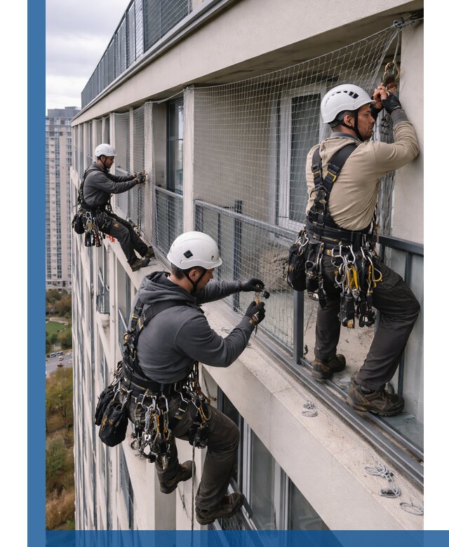 Профессиональный монтаж защитной сетки от птиц в Дедовске